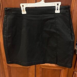 Black Mini Skirt with Side Slit